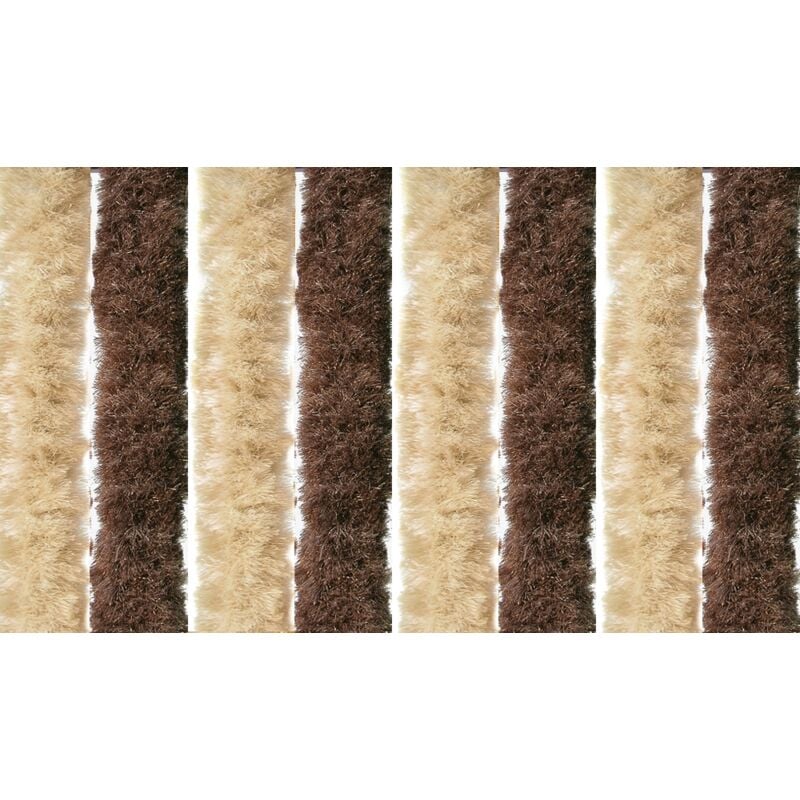 foto del prodotto gruppo maruccia tenda anti mosche tenda per casa e campeggio in ciniglia 120 x 230 centimetri tenda in ciniglia marrone e beige