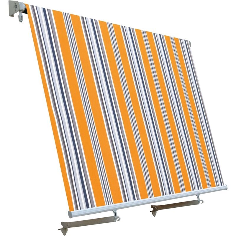 foto del prodotto gruppo maruccia tenda da sole a caduta con bracci tenda da balcone 3 x 2,45 metri giallo rigato tenda parasole per balconi