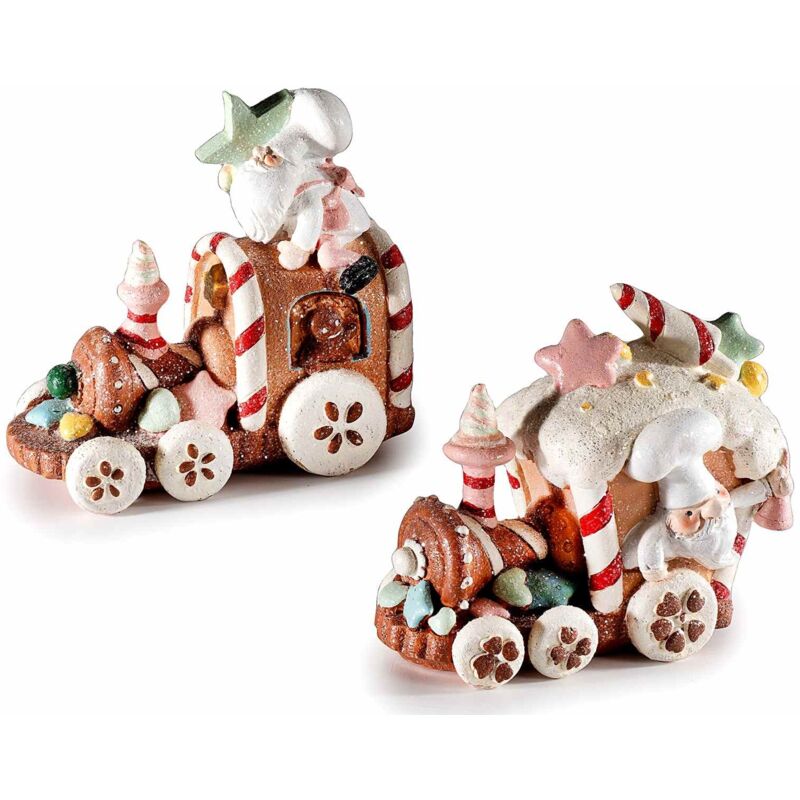 foto del prodotto gruppo maruccia trenini natalizi decorativi in ceramica set da 2 idea regalo natale