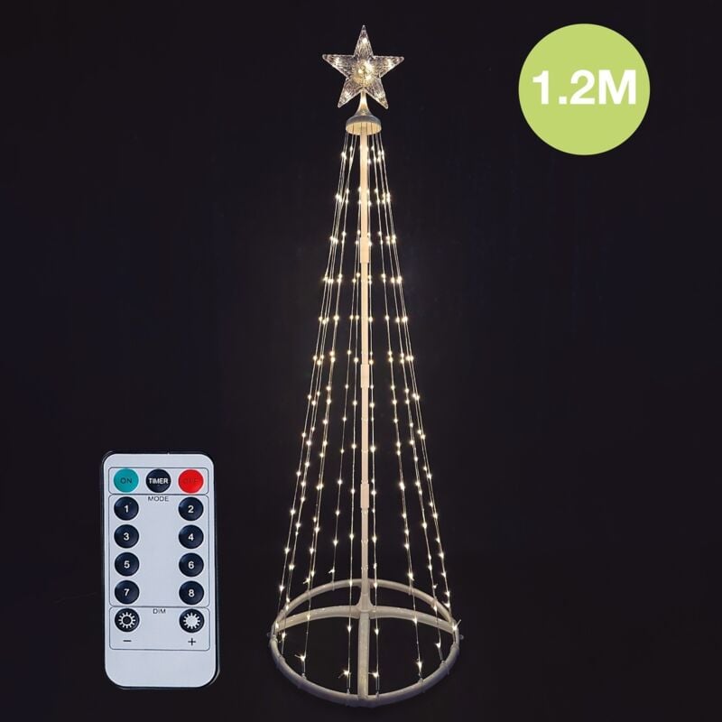 foto del prodotto gsc - albero led isoka 1.2m 8 funzioni con telecomando luce calda ip44