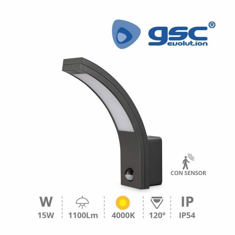 foto del prodotto gsc applique a led con sensore havasu 15w 4200k grigio 200205010