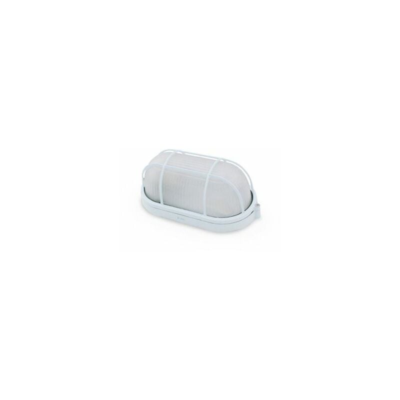 foto del prodotto gsc applique ovale in alluminio con griglia bianco e27 0700782