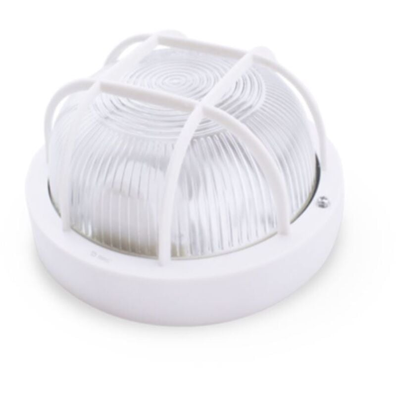 foto del prodotto gsc - applique rotonda in materiale termoplastico con griglia bianco e27 0700156