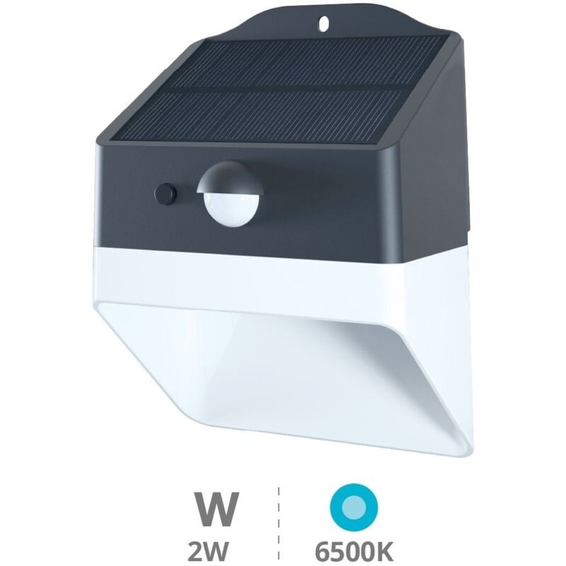 foto del prodotto gsc - applique solare a led senise con sensore di movimento e crepuscolare, 2w, 6500k