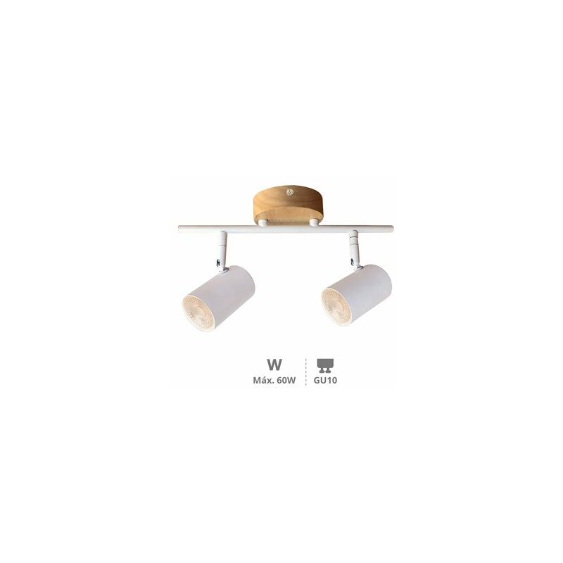 foto del prodotto gsc doppio faretto lineare da soffitto rintela serie gu10 bianco