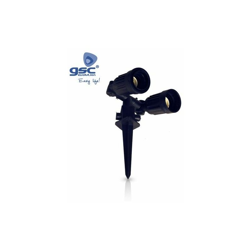 foto del prodotto gsc paletto doppio da giardino nero potenza massima 150w ip44 000700453