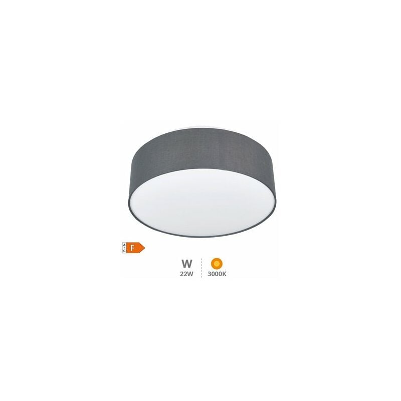 foto del prodotto gsc plafoniera led in tessuto kasker 22w 3000k a 6500k dimmerabile grigio