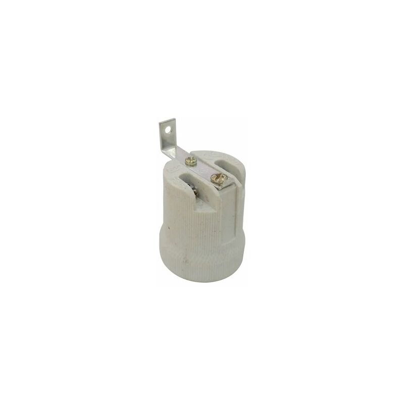 foto del prodotto gsc portalampada e27 in ceramica rinforzata con gancio 90 bianco