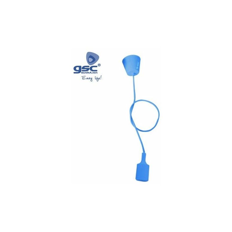 foto del prodotto gsc portalampada e27 in silicone cavo tessile 1m blu 000702183