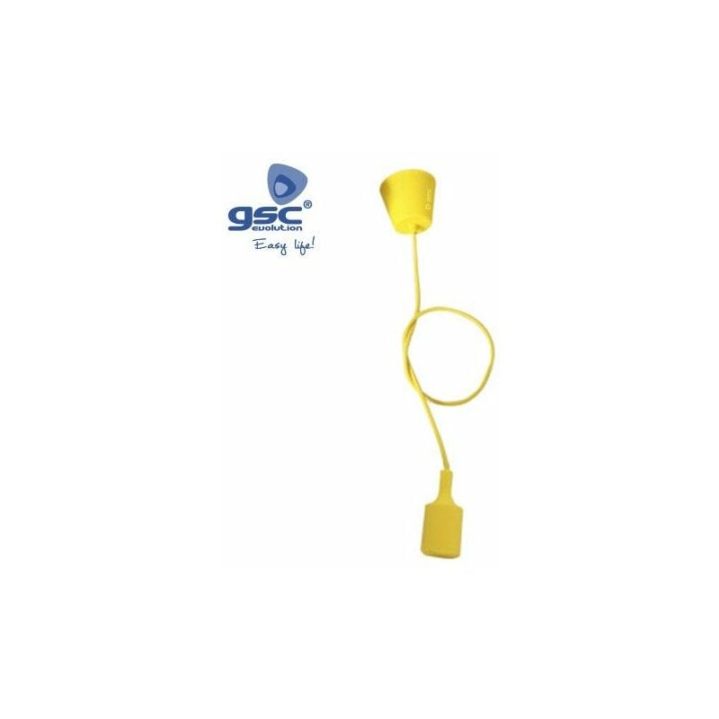 foto del prodotto gsc portalampada e27 in silicone cavo tessile 1m giallo 000702186