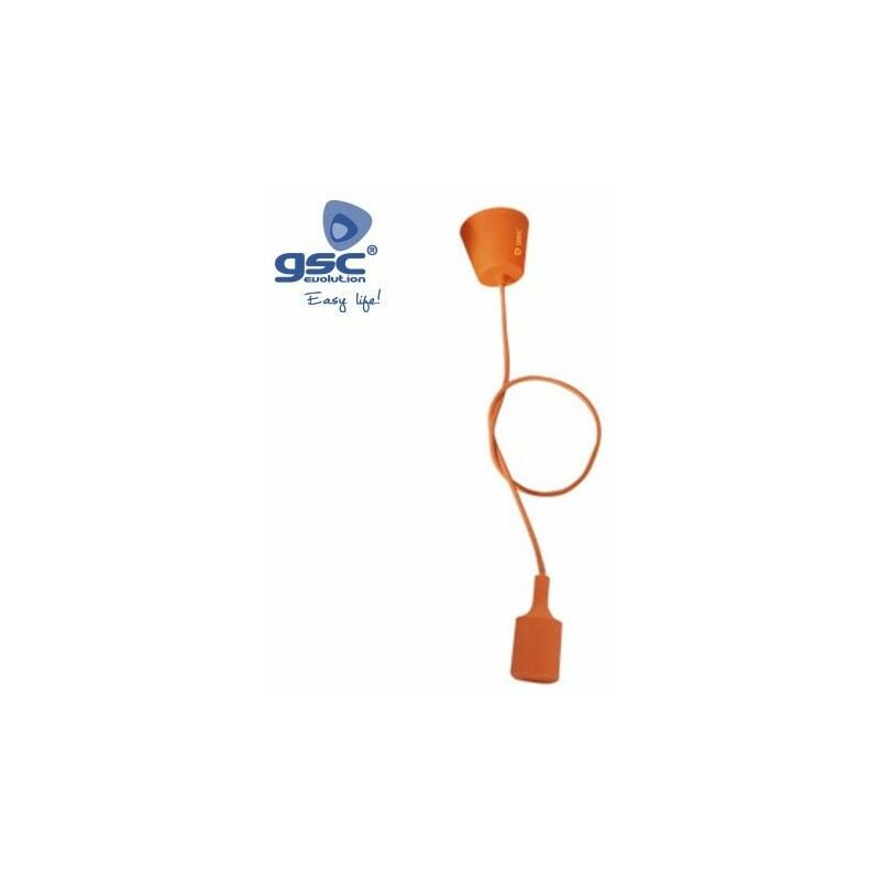foto del prodotto gsc portalampada in silicone e27 cavo tessile 1m arancione 000702187