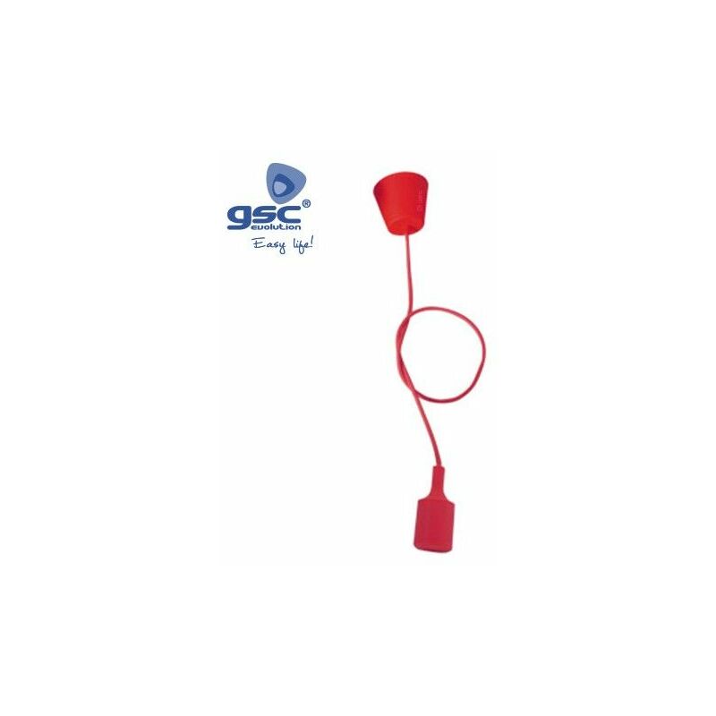 foto del prodotto gsc portalampada in silicone e27 cavo tessile 1m rosso 000702189