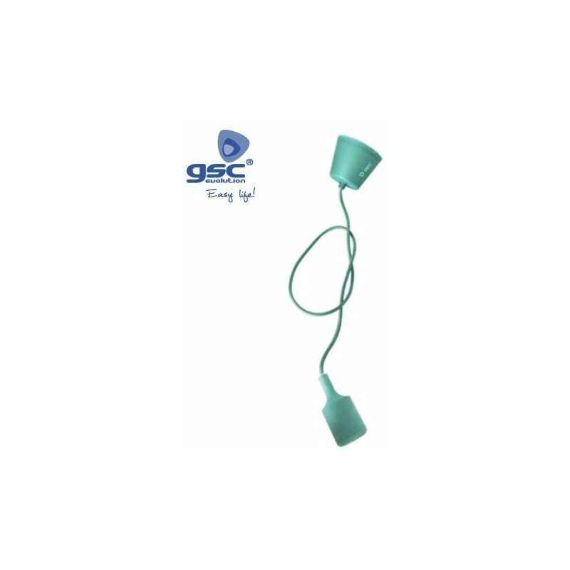 foto del prodotto gsc portalampada in silicone e27 cavo tessile 1m turchese 000702184
