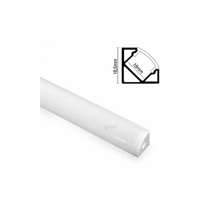 foto del prodotto gsc profilo in alluminio angolo traslucido di 1 metro per strisce led 1501544