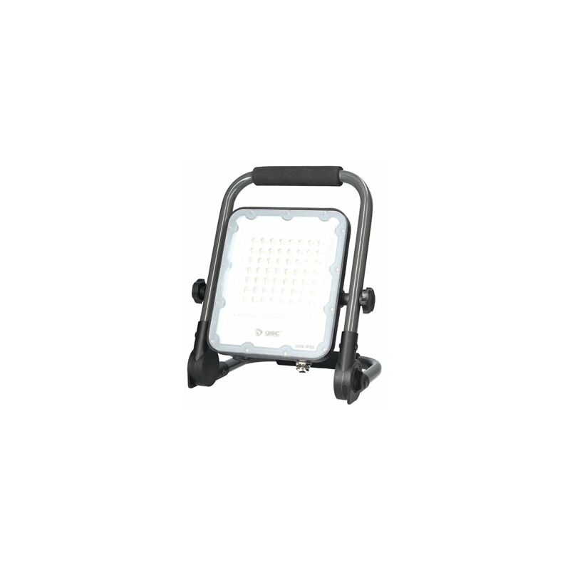 foto del prodotto gsc proiettore led in alluminio con supporto mobile 30w 6500k ip65 grigio