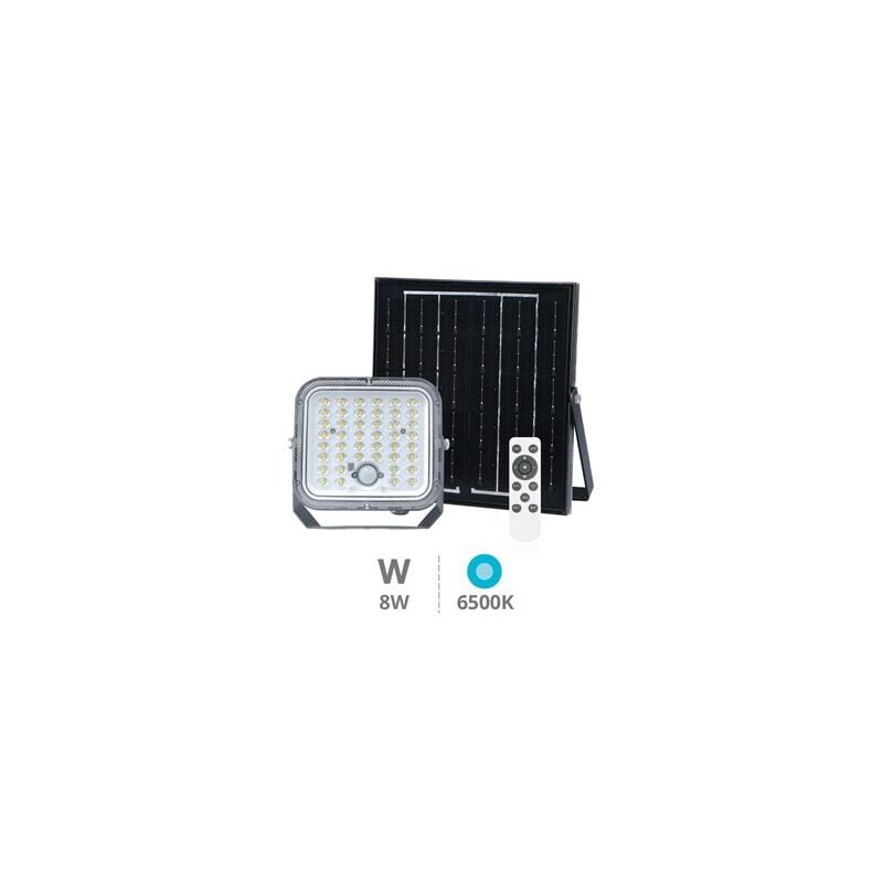 foto del prodotto gsc proiettore solare led pamol con sensore di movimento e crepuscolare 8w 6500k ip65 nero