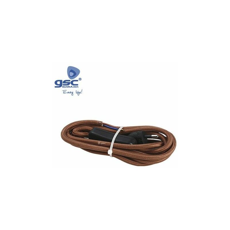 foto del prodotto gsc spina cavo 1,5 m 2x0,75 mm interruttore marrone 001102960
