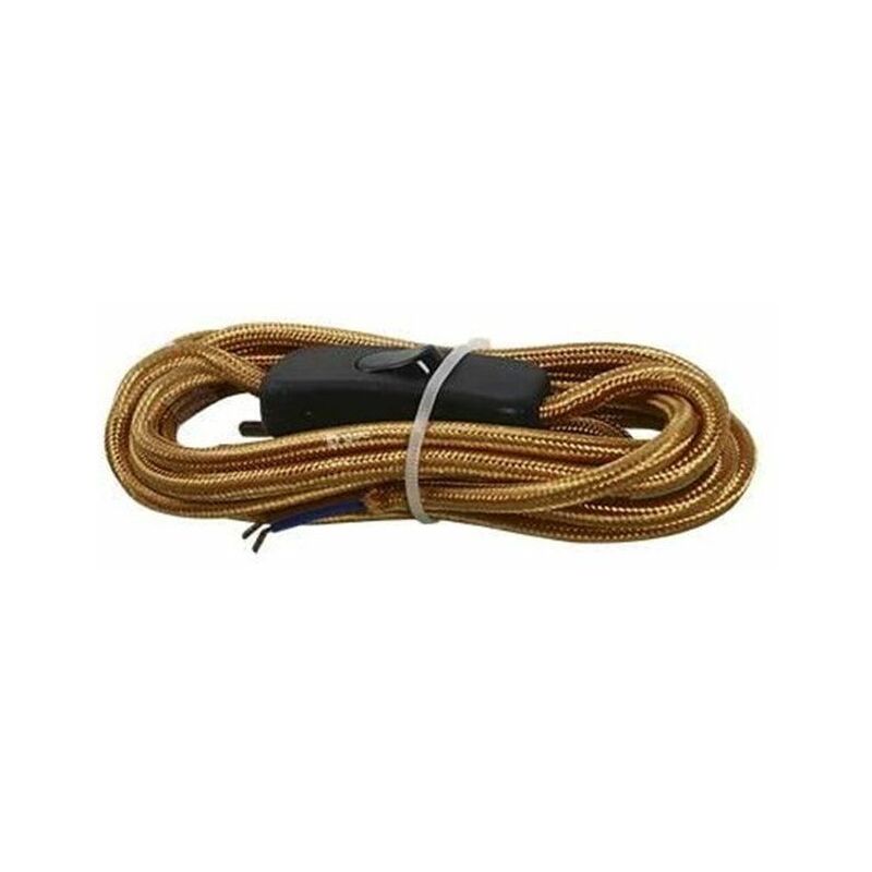 foto del prodotto gsc spina per cavo tessile 1,5 m 2x0,75 mm interruttore dorato 001102959