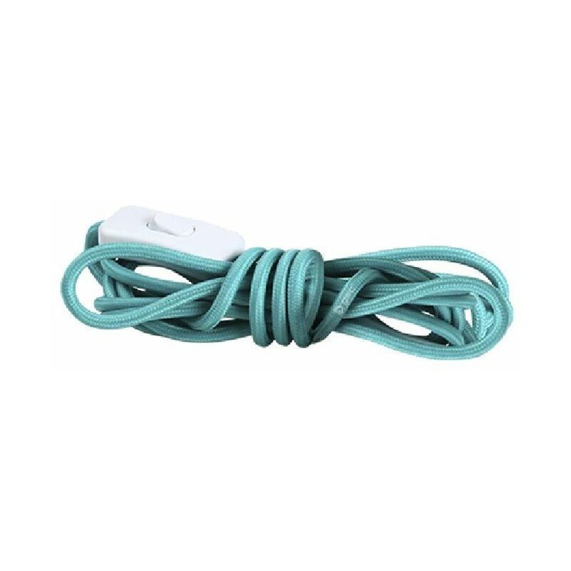 foto del prodotto gsc spina per cavo tessile 1,5 m 2x0,75 mm interruttore turchese 001102962
