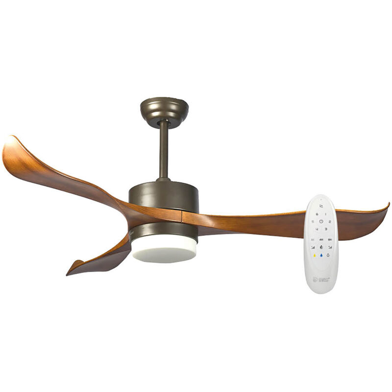 foto del prodotto gsc ventilatore da soffitto in legno e metallo 132cm con lampada led