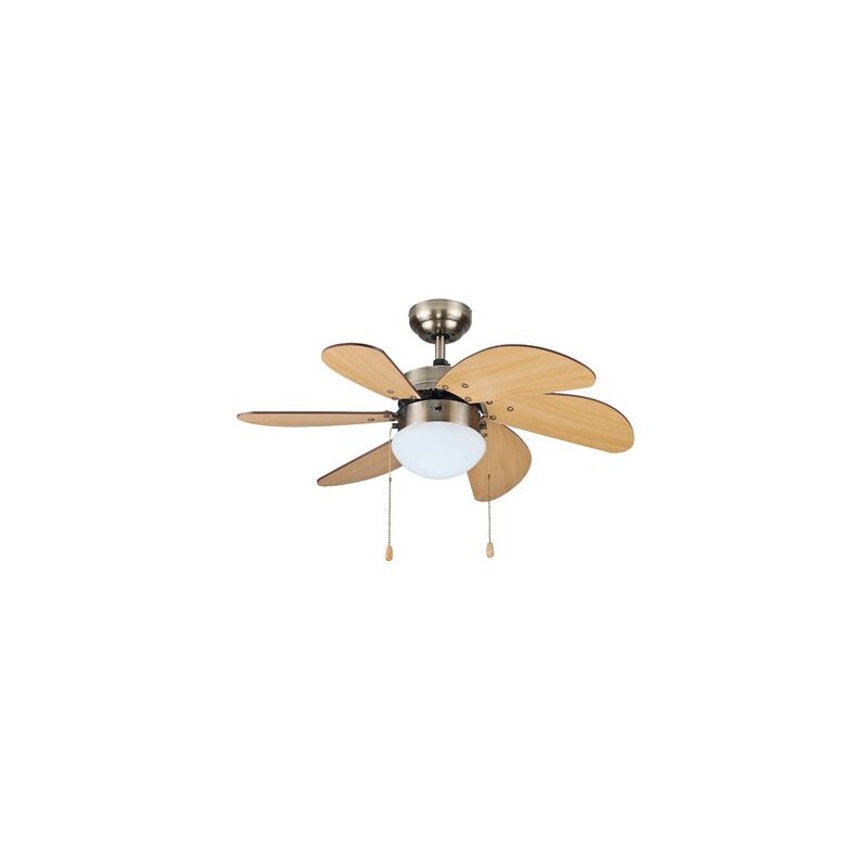 foto del prodotto gsc ventilatore da soffitto larde 2xe27 82 6 pale dc nichel