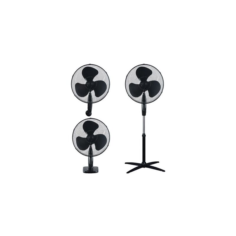 foto del prodotto gsc ventilatore kureli 3 in 1 desktop, parete e pavimento 43cm 45w nero