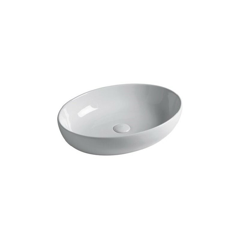 foto del prodotto gsg lavabo easy appoggio 55x42 ovale in ceramica bianco lucido di