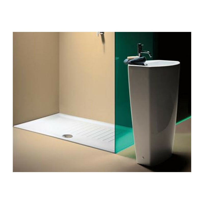 foto del prodotto gsi piatto doccia 80x80 h.6 in ceramica bianco lucido bianco di