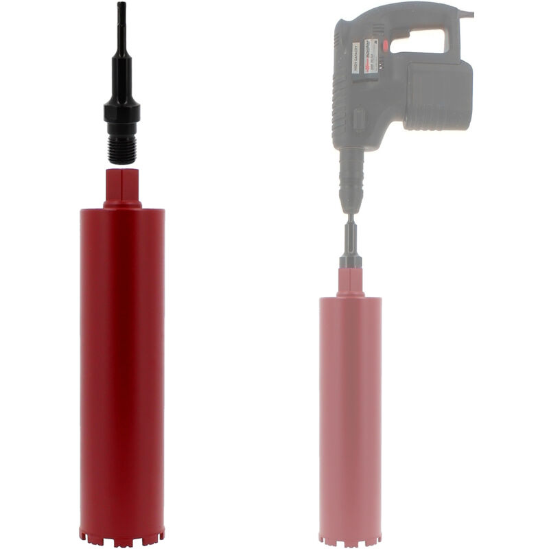 foto del prodotto gt market corona diamantata 108 mm con adattatore per trapano e perforatore sds plus