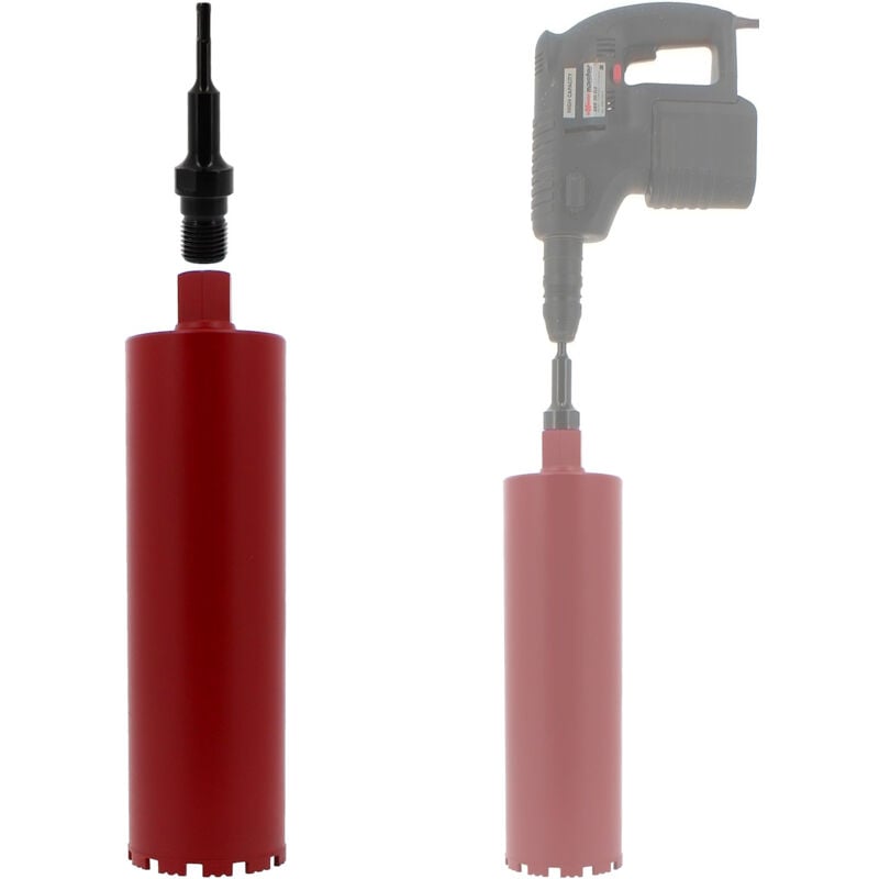 foto del prodotto gt market corona diamantata 127 mm con adattatore per trapano e perforatore sds plus