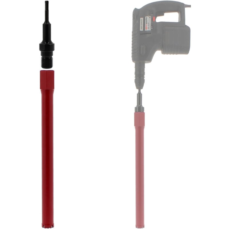 foto del prodotto gt market corona diamantata 36 mm con adattatore per trapano e perforatore sds plus