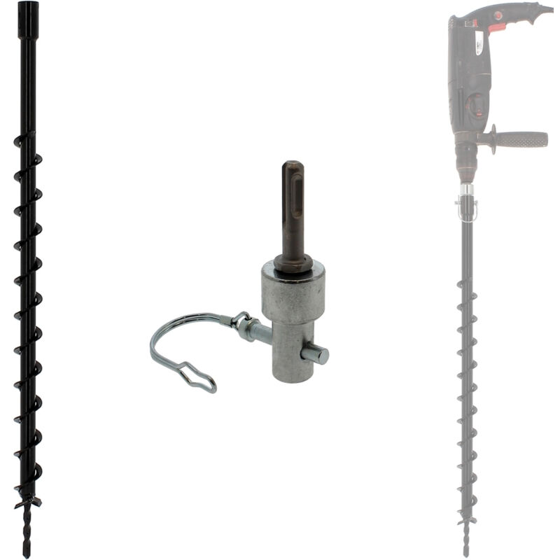 foto del prodotto gt market punta di trivella 40 mm con adattatore per trapano e perforatore sds plus