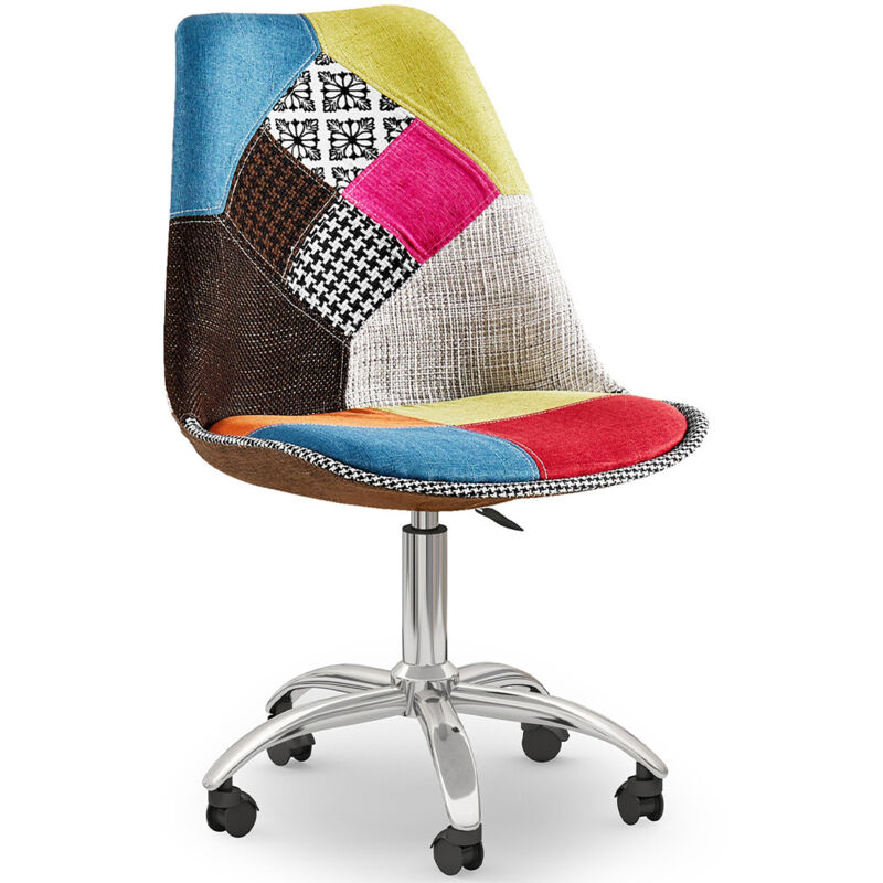 foto del prodotto gta sedia da ufficio girevole tappezzeria patchwork simona multicolore