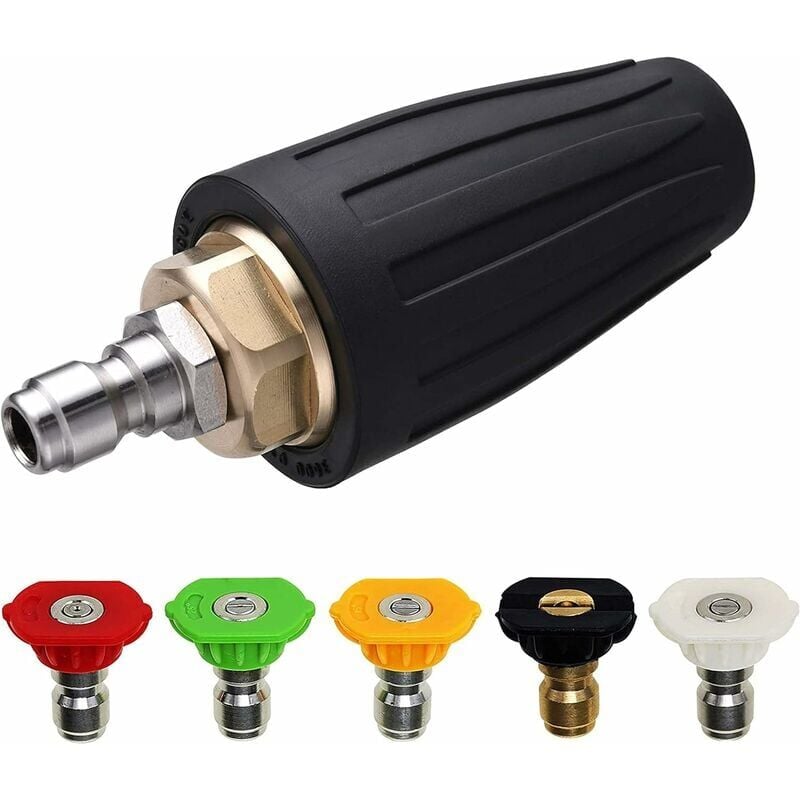 foto del prodotto gta ugello turbo per idropulitrice, ugello rotante e 5 punte, attacco rapido da 1 4 , 3000 4000 psi, orifizio da 5,2 mm