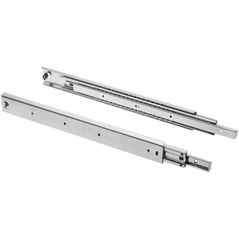 foto del prodotto gtv set guide scorrevoli per cassetti di estrazione totale 53.9 x 650 mm, guide cassetti, acciaio zincato 2 mm, guide telescopiche, binari per