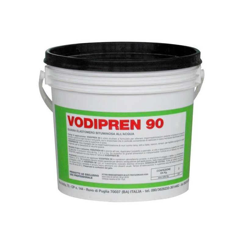 foto del prodotto guaina liquida bituminosa vodipren 90 da kg.1 nero impermeabilizzazione
