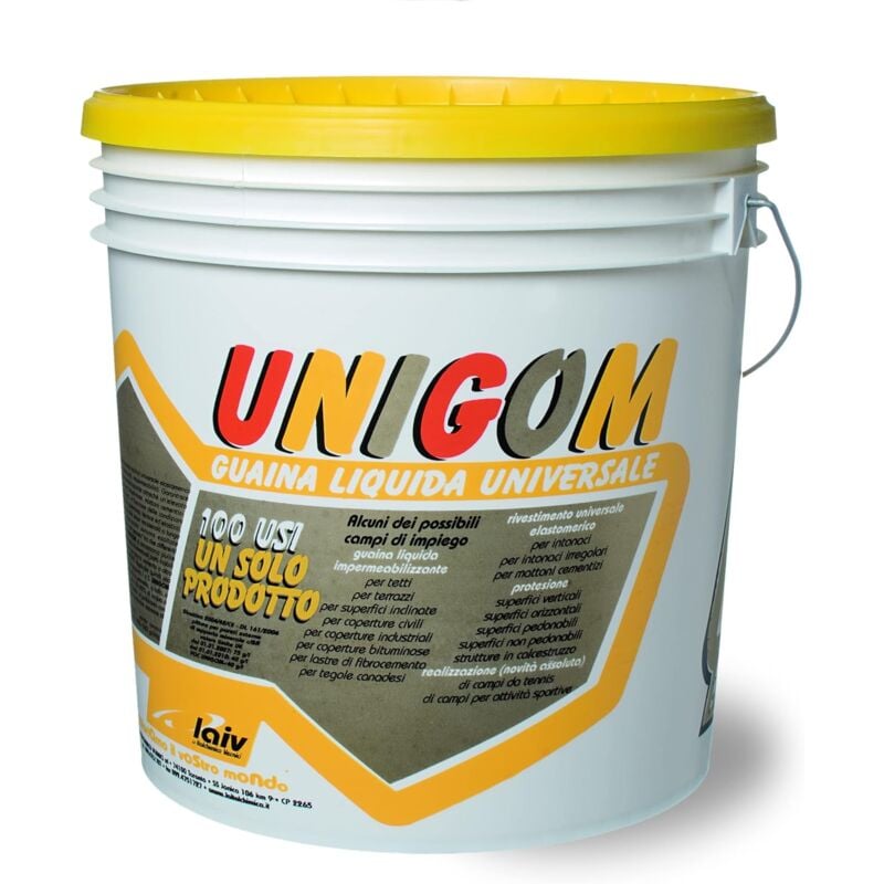 foto del prodotto guaina liquida impermeabilzzante unigom laiv colore grigio 4 kg