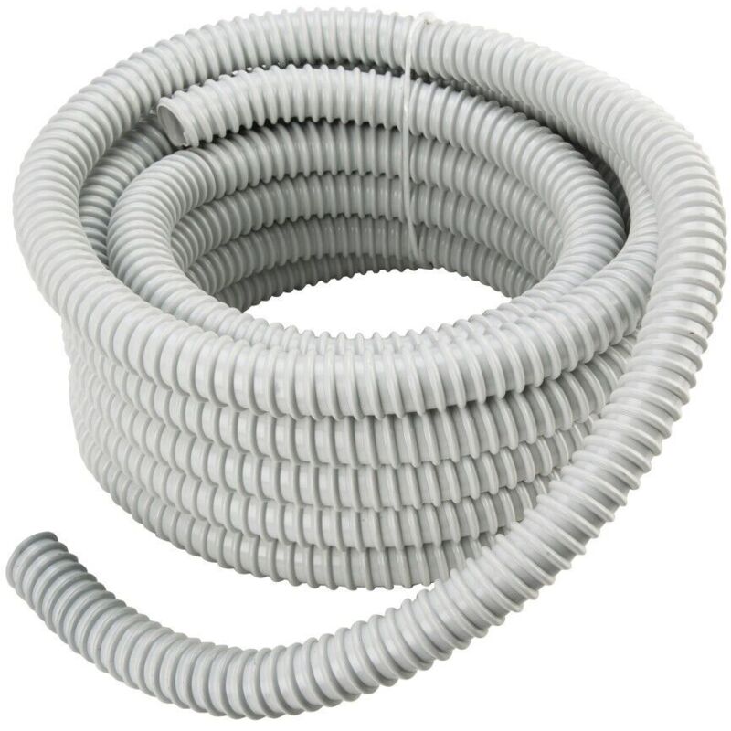 foto del prodotto guaina spiralata flessibile pvc grigia tubo impianti elettrici mm 12 mt 10