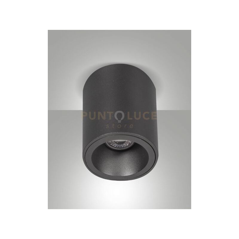 foto del prodotto guamo plafoniera tonda nera 1 luce attacco gu10 d.9cm