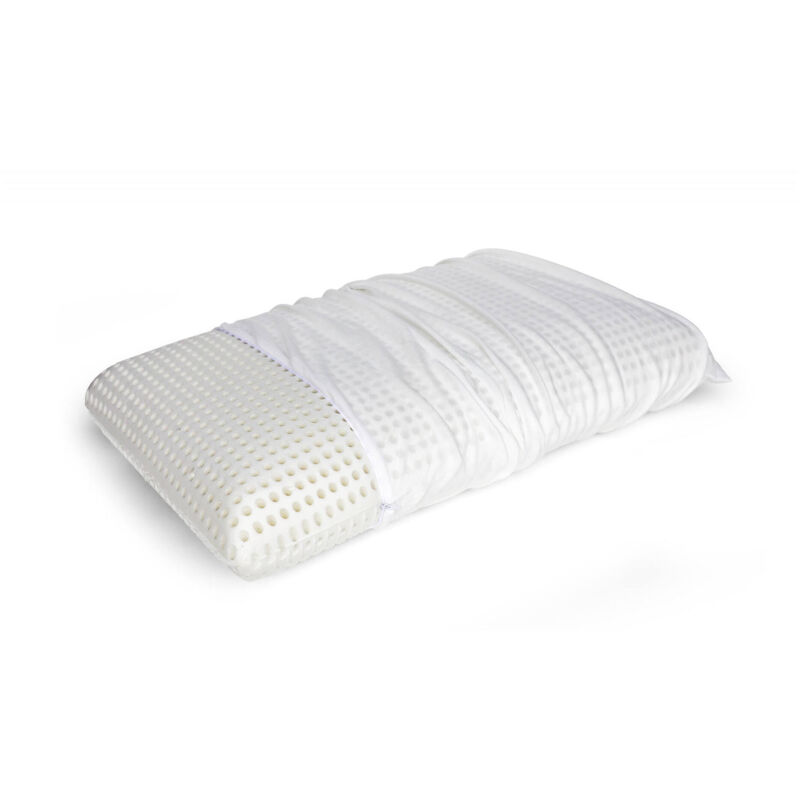 foto del prodotto guanciale basilico, cuscino per letto, poggiatesta imbottito, cuscinetto per camera da letto, made in italy, 70x40 h16 cm, bianco talamo italia