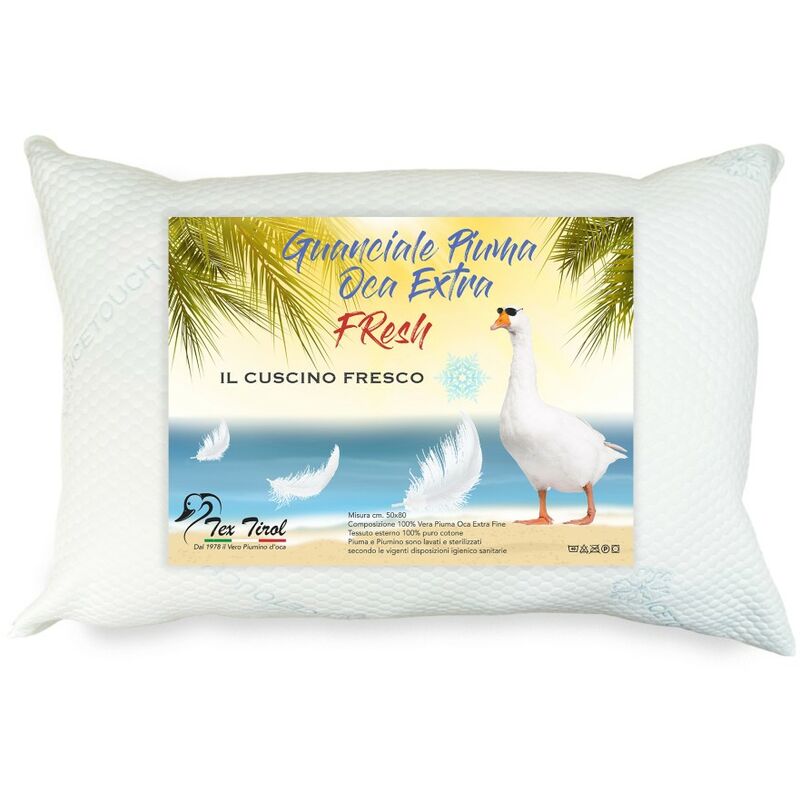 foto del prodotto guanciale cuscino in piuma oca estivo fresh sempre fresco tex tirol