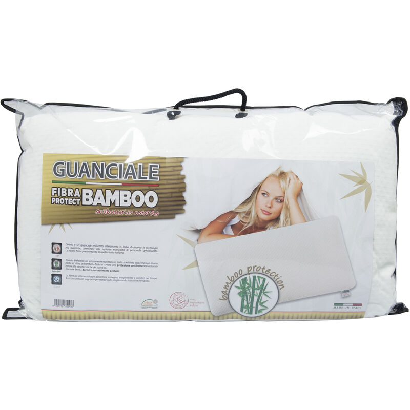 foto del prodotto guanciale cuscino letto 50x80m anallergico traspirante fibra protect bamboo