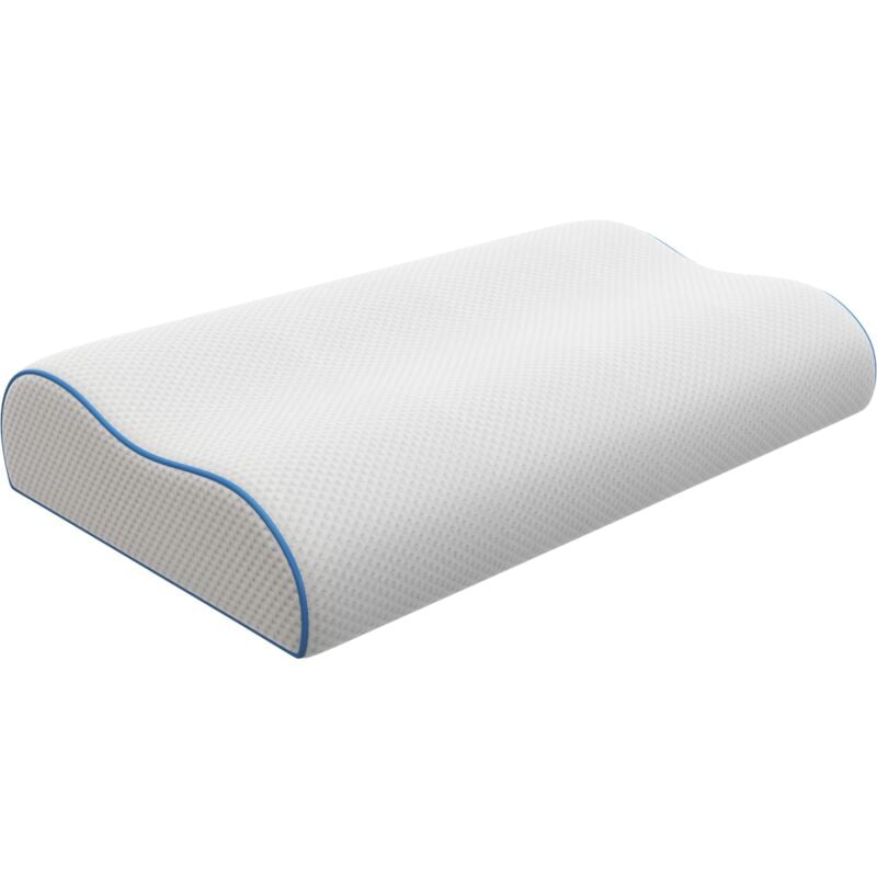 foto del prodotto guanciale ergonomico rigido schiuma a memoria di forma rivestimento sfoder. 38 kg m 40x60 bianco corvica