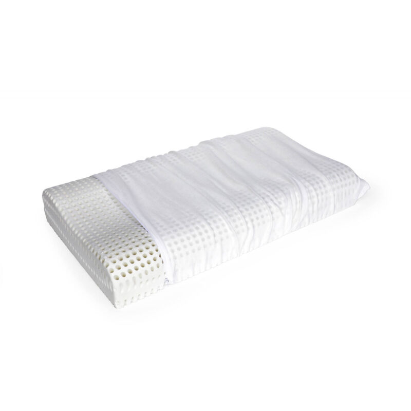 foto del prodotto guanciale origano, cuscino per letto, poggiatesta imbottito, cuscinetto per camera da letto, made in italy, 70x41 h12 cm, bianco talamo italia