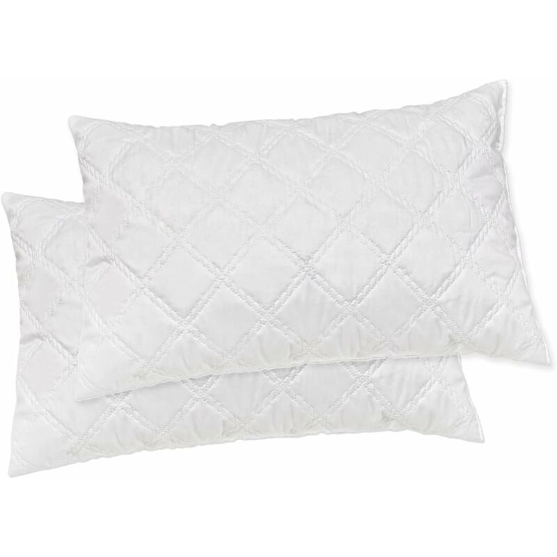 foto del prodotto guanciali cuscini letto rombi federa cotone morbidi anallergici lavabili 100 made in italy 2 pezzi