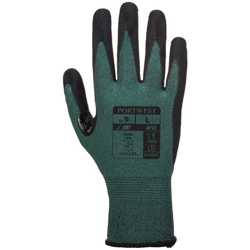 foto del prodotto guanti anti taglio con palmo in nitrile dexsti pro cat 3 verde nero 9