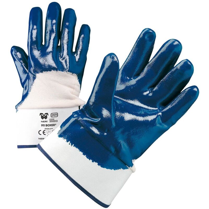 foto del prodotto guanti antinfortunistici neri 911 boxer 9 l white and blue