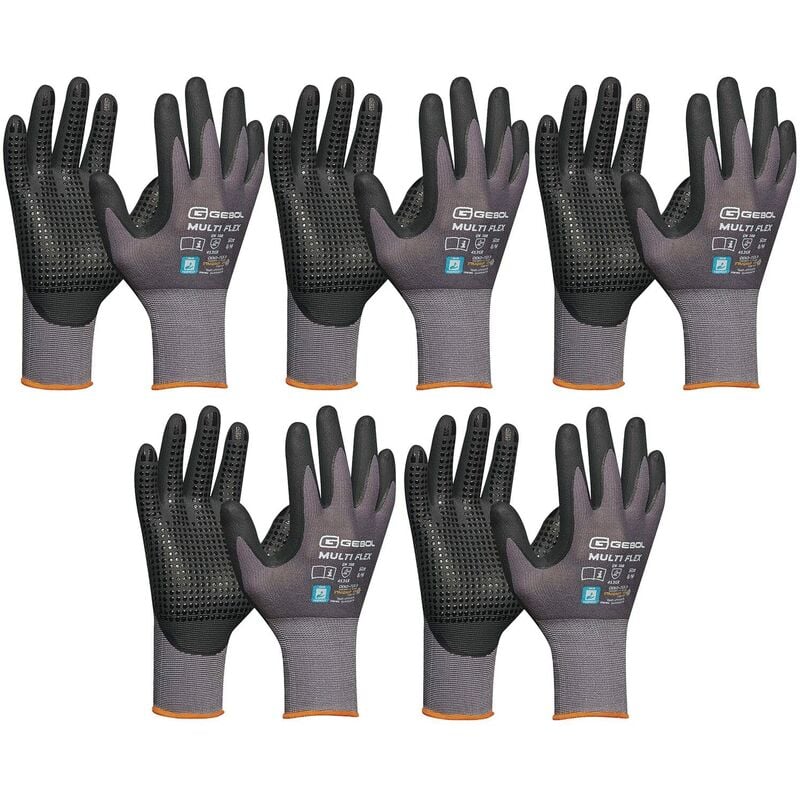 foto del prodotto guanti con gommini guanti di montaggio taglia 8 guanti da lavoro gebol multiflex robusti e traspiranti 5 paia vasalat