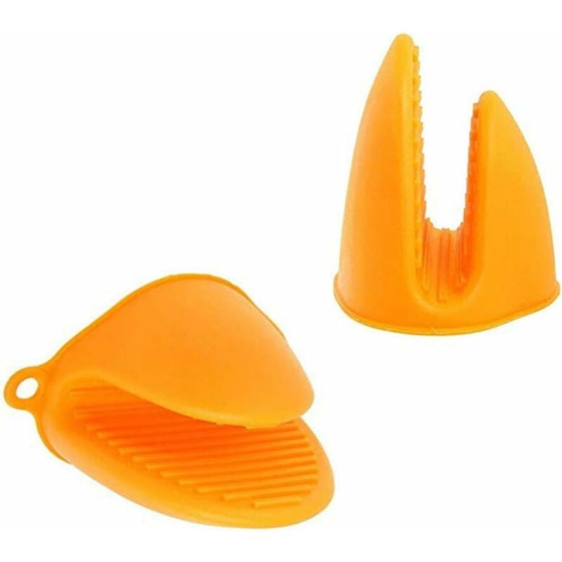 foto del prodotto guanti da forno e presine resistenti al calore in silicone, mini panni da cucina per cottura al forno, lotto di 2 pezzi 1 set arancione