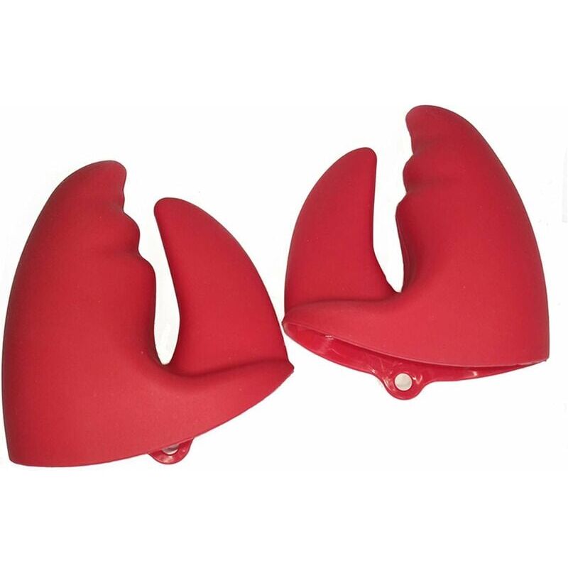 foto del prodotto guanti da forno, guanti da cucina in silicone antiscivolo e resistenti al calore, presina da cucina, rosso